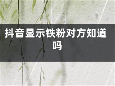 抖音显示铁粉对方知道吗