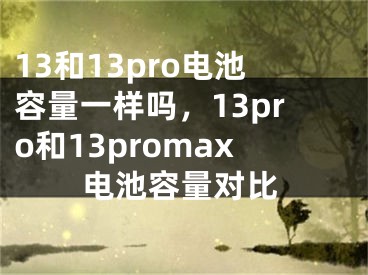 13和13pro电池容量一样吗，13pro和13promax电池容量对比