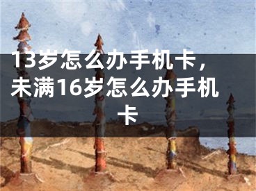 13岁怎么办手机卡，未满16岁怎么办手机卡