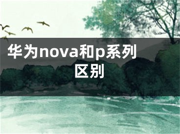 华为nova和p系列区别