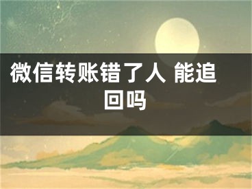 微信转账错了人 能追回吗