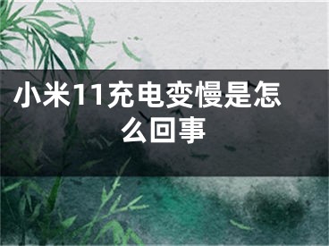 小米11充电变慢是怎么回事