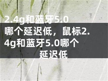 2.4g和蓝牙5.0哪个延迟低，鼠标2.4g和蓝牙5.0哪个延迟低