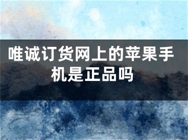 唯诚订货网上的苹果手机是正品吗