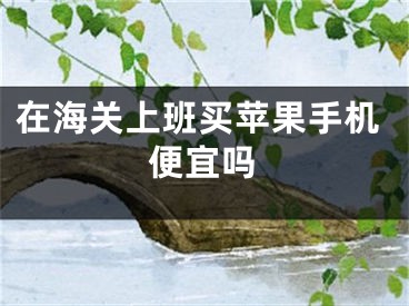 在海关上班买苹果手机便宜吗