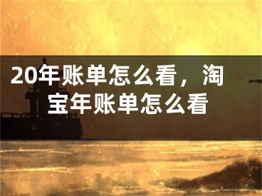 20年账单怎么看，淘宝年账单怎么看