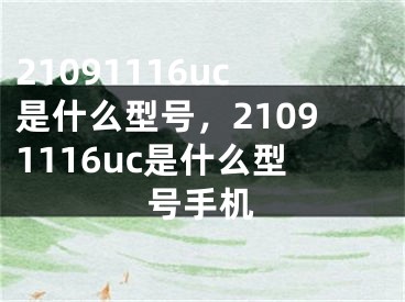 21091116uc是什么型号，21091116uc是什么型号手机