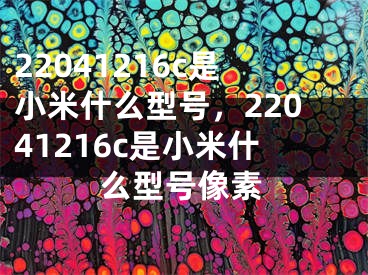 22041216c是小米什么型号，22041216c是小米什么型号像素