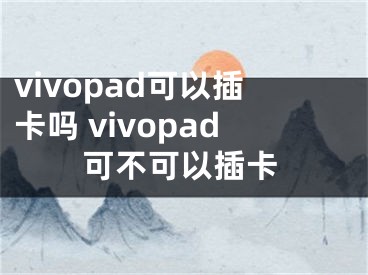 vivopad可以插卡吗 vivopad可不可以插卡