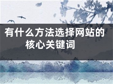 有什么方法选择网站的核心关键词  