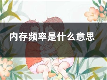 内存频率是什么意思