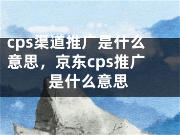 cps渠道推广是什么意思，京东cps推广是什么意思