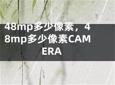 48mp多少像素，48mp多少像素CAMERA