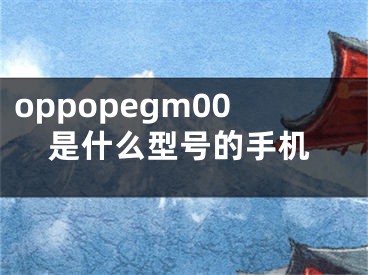 oppopegm00是什么型号的手机