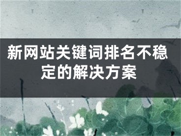 新网站关键词排名不稳定的解决方案 