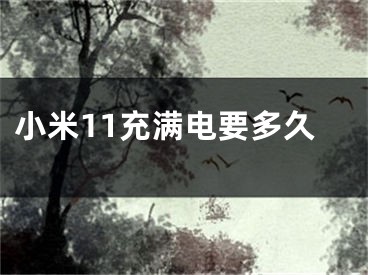 小米11充满电要多久 