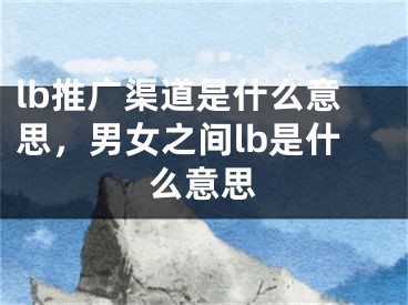 lb推广渠道是什么意思，男女之间lb是什么意思