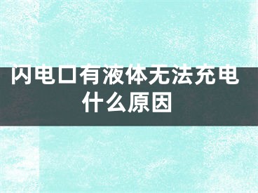 闪电口有液体无法充电什么原因