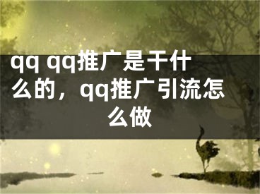 qq qq推广是干什么的，qq推广引流怎么做