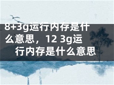 8+3g运行内存是什么意思，12 3g运行内存是什么意思