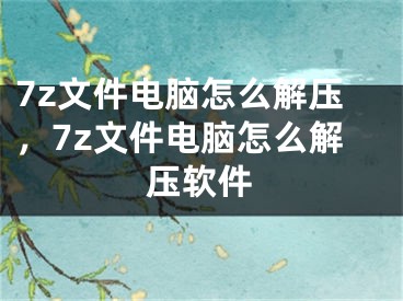 7z文件电脑怎么解压，7z文件电脑怎么解压软件