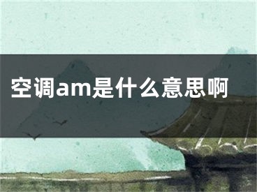 空调am是什么意思啊