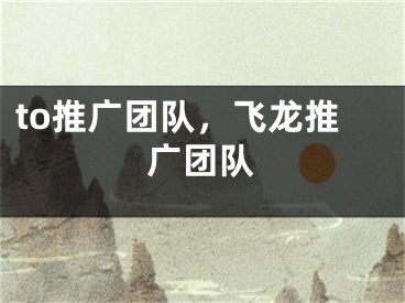 to推广团队，飞龙推广团队