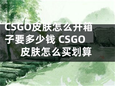 CSGO皮肤怎么开箱子要多少钱 CSGO皮肤怎么买划算