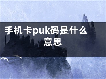 手机卡puk码是什么意思