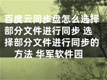 百度云同步盘怎么选择部分文件进行同步 选择部分文件进行同步的方法 华军软件园