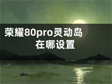 荣耀80pro灵动岛在哪设置