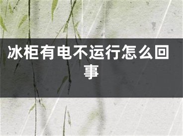 冰柜有电不运行怎么回事