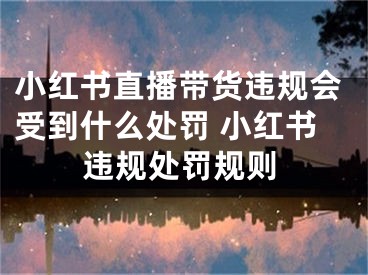 小红书直播带货违规会受到什么处罚 小红书违规处罚规则