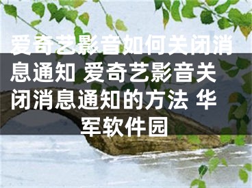 爱奇艺影音如何关闭消息通知 爱奇艺影音关闭消息通知的方法 华军软件园