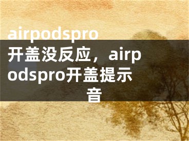 airpodspro开盖没反应，airpodspro开盖提示音