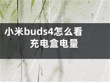 小米buds4怎么看充电盒电量