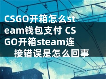 CSGO开箱怎么steam钱包支付 CSGO开箱steam连接错误是怎么回事