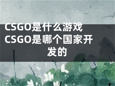 CSGO是什么游戏 CSGO是哪个国家开发的
