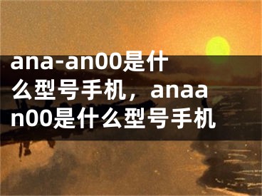 ana-an00是什么型号手机，anaan00是什么型号手机