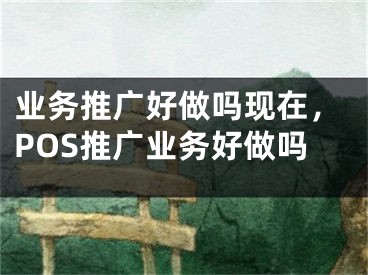 业务推广好做吗现在，POS推广业务好做吗