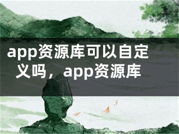 app资源库可以自定义吗，app资源库