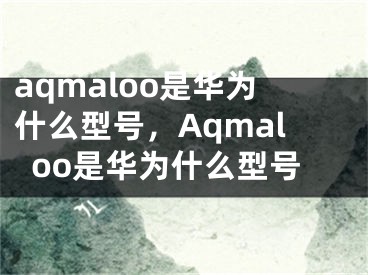 aqmaloo是华为什么型号，Aqmaloo是华为什么型号