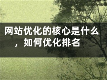 网站优化的核心是什么，如何优化排名 