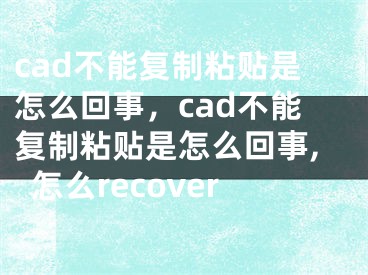 cad不能复制粘贴是怎么回事，cad不能复制粘贴是怎么回事,怎么recover