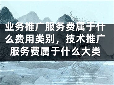 业务推广服务费属于什么费用类别，技术推广服务费属于什么大类