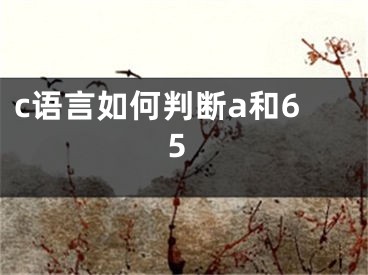 c语言如何判断a和65