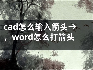 cad怎么输入箭头→，word怎么打箭头