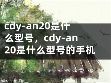 cdy-an20是什么型号，cdy-an20是什么型号的手机