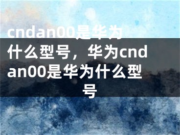 cndan00是华为什么型号，华为cndan00是华为什么型号
