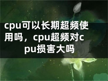 cpu可以长期超频使用吗，cpu超频对cpu损害大吗